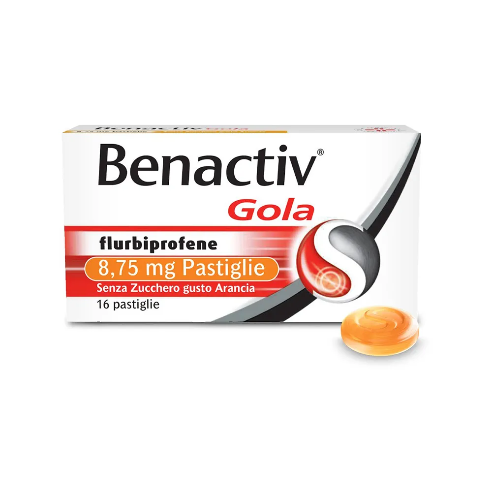 Benactiv Gola 16 pastiglie arancia senza zucchero