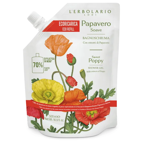 Ecoricarica Bagnoschiuma Papavero Soave