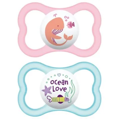MAM AIR SUCCHIETTO SILICONE FEMMINA 6MESI+ 2PZ