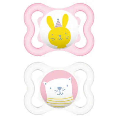 MAM AIR SUCCHIETTO SILICONE FEMMINA 2-6MESI 2PZ