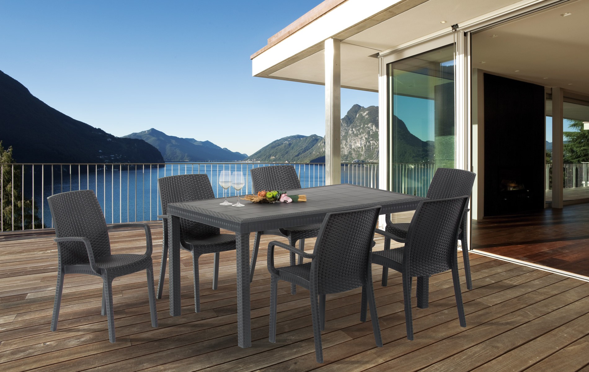 Sedia ecorattan Antracite Indiana Bica - immagine 2