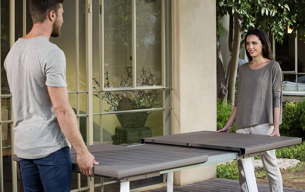 Tavolo Da Esterno Allungabile 160/240 Estensibile Keter Harmony Colore Cappuccino o Antracite - immagine 2