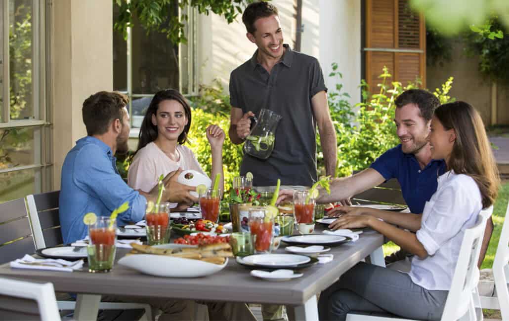 Tavolo Da Esterno Allungabile 160/240 Estensibile Keter Harmony Colore Cappuccino o Antracite - immagine 3