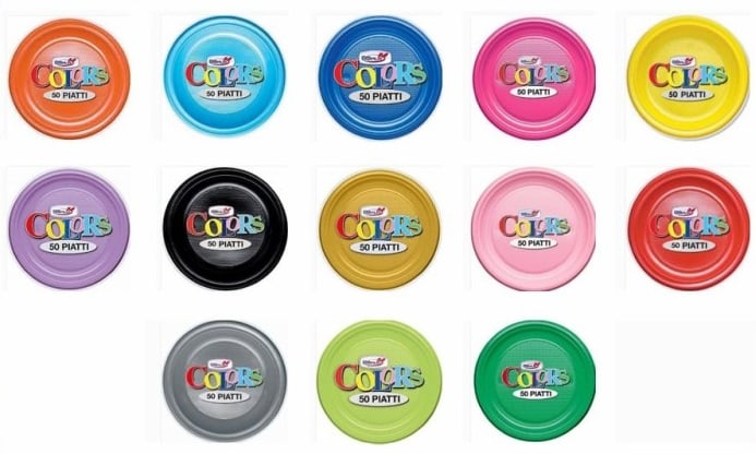 Dopla piatti frutta colorati 25 pezzi