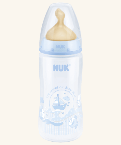 Biberon Rose & Blue 300ml NUK con tettarella in lattice 0-6 mesi taglia M - immagine 2