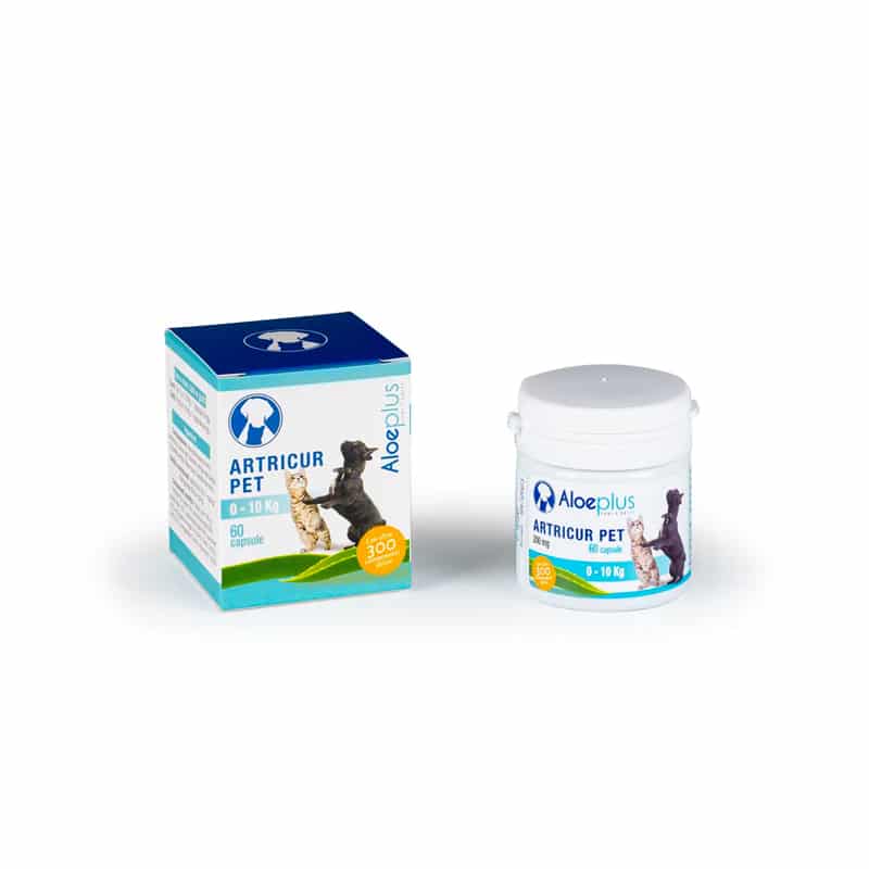 ALOEPLUS ARTRICUR PET CANI E GATTI FINO A 10 KG (60 cps) – Supporto completo in capsule per le articolazioni del tuo animale
