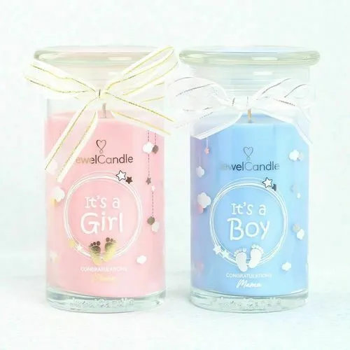 Candela Profumata JewelCandle Collana Argento Regalo Nascita Maschio Femmina