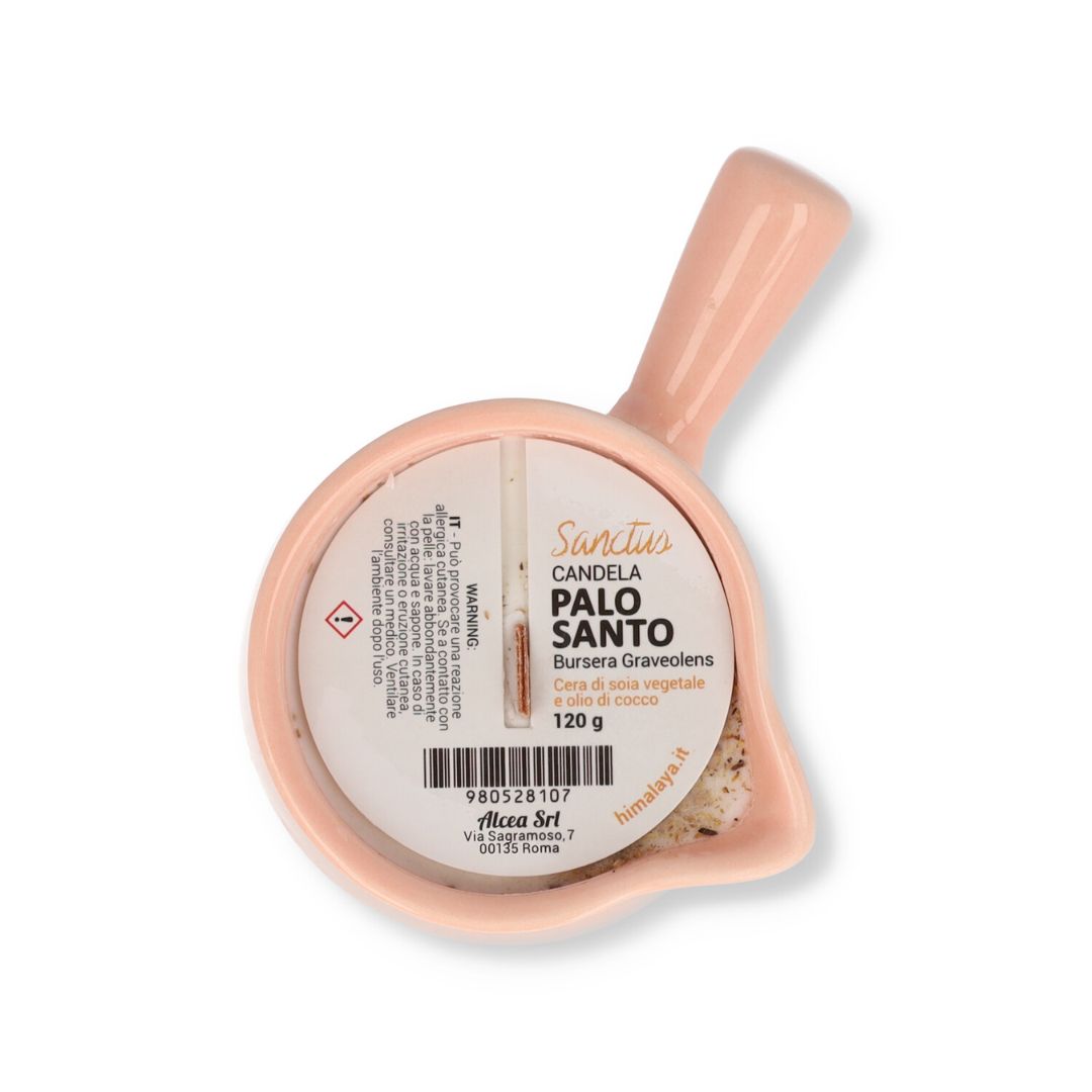 Candela di Palo Santo Bricco in Porcellana Rosa – Sanctus - immagine 2