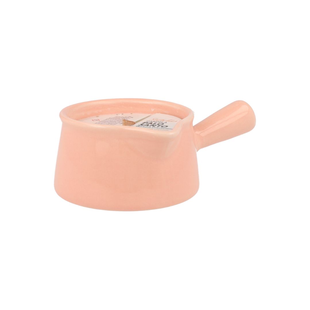 Candela di Palo Santo Bricco in Porcellana Rosa – Sanctus