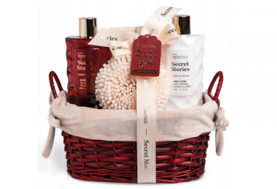 Cesto Regalo Donna IDC INSTITUTE Gel Doccia Crema Corpo Sali Da Bagno Spugna Eva