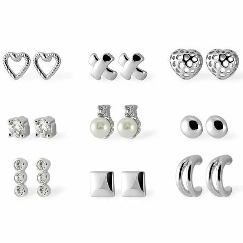 Cofanetto Regalo PIERRE CARDIN Con 9 Paia Di Orecchini Donna Acciaio Rose Gold