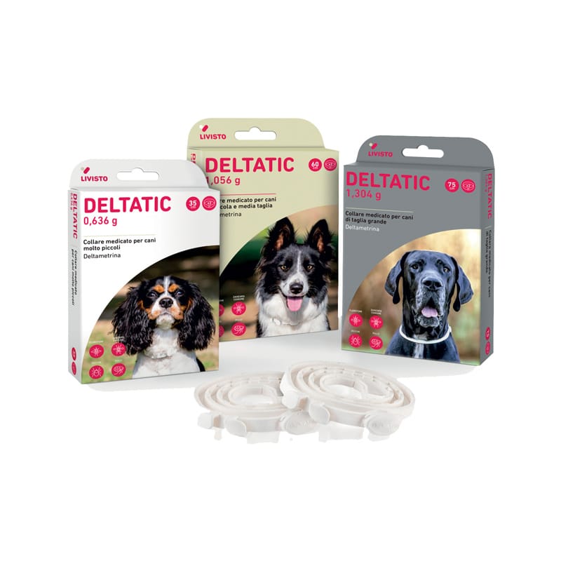 DELTATIC (2 pezzi) – Collare antiparassitario per cani di tutte le taglie