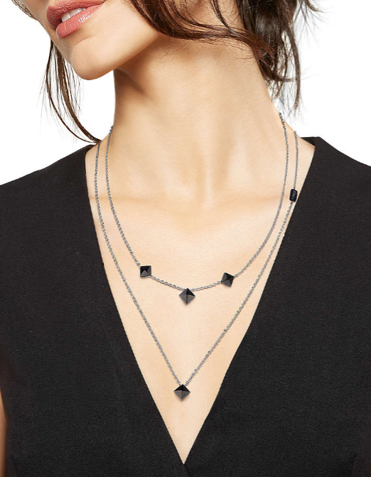 Collana Doppia Breil Rockers Da Donna Con Borchie In Onice Nero TJ2812 - immagine 3