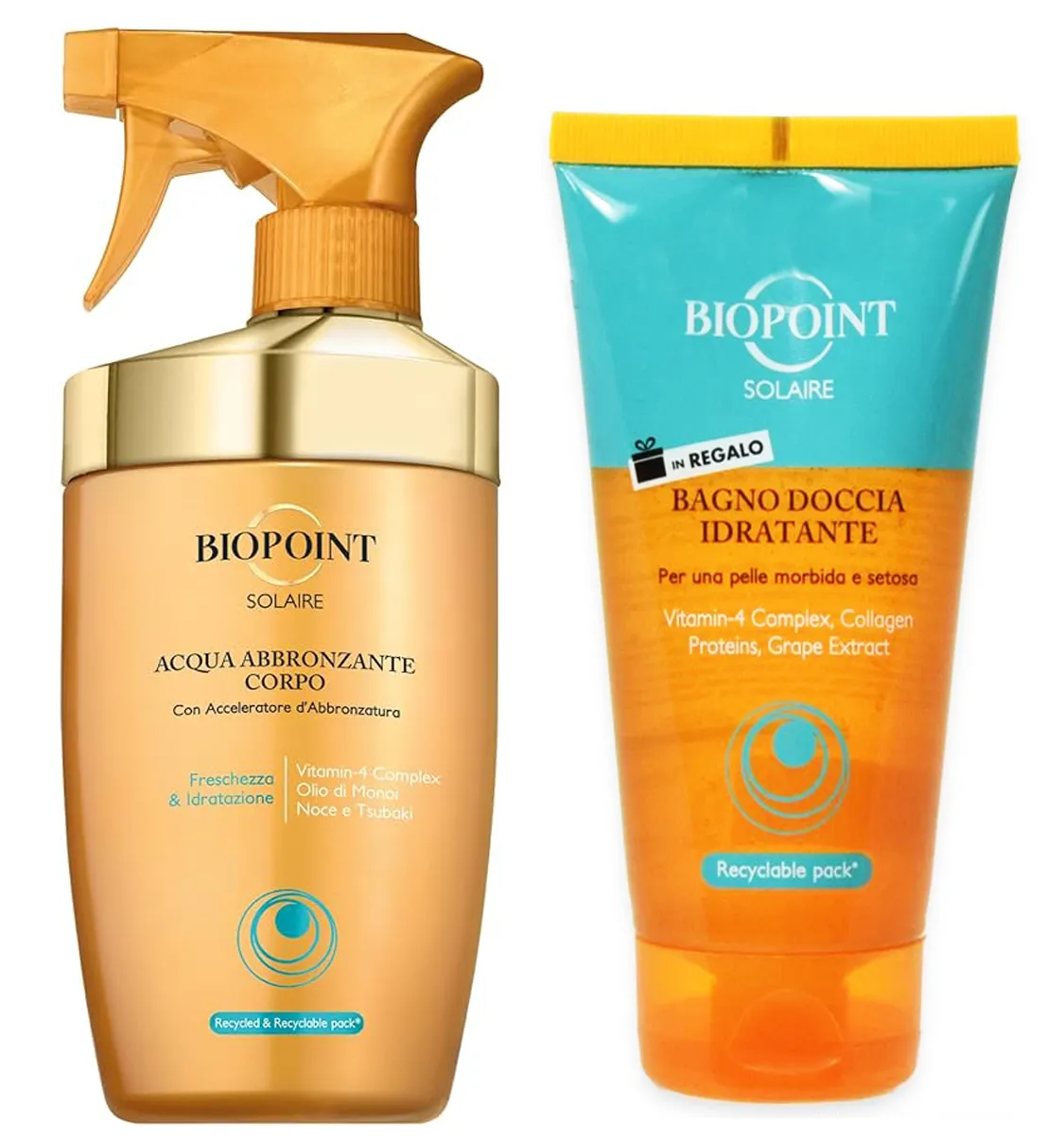 Biopoint Acqua Solare Abbronzante Accelerante Set Mare Spiaggia Con Gel Doccia