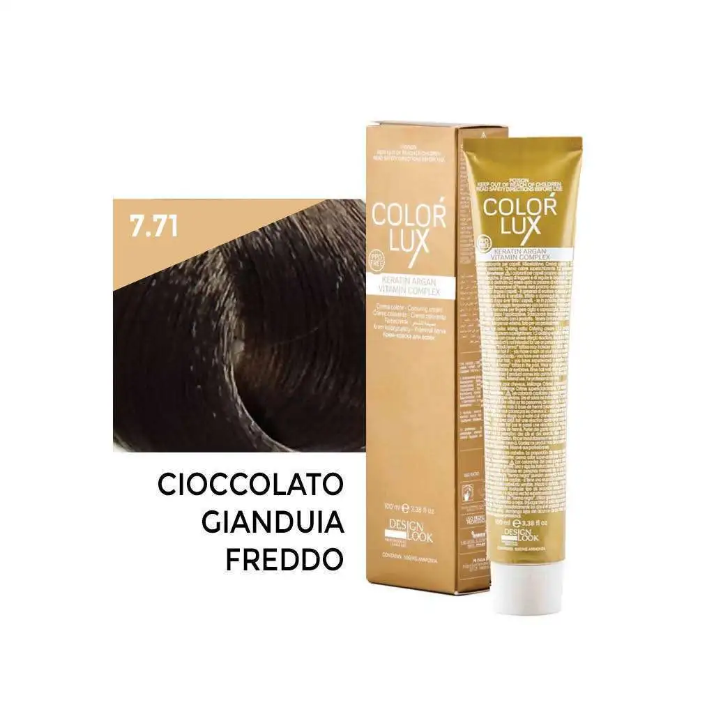 Color Lux Crema Colorante – 7.71 Cioccolato Gianduia Freddo 100 ml – Design Look