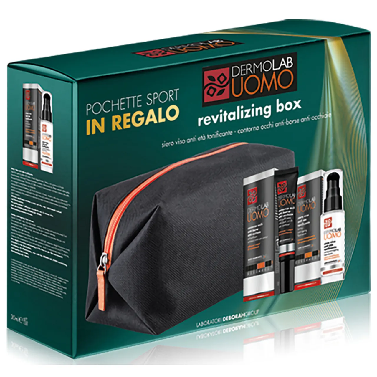 Confezione Regalo Uomo DERMOLAB Siero Viso e Contorno Occhi Anti Borse + Beauty