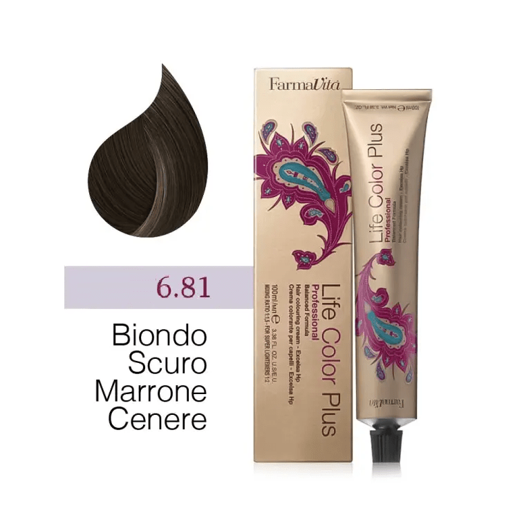 FarmaVita – Life Color Plus Professional – Crema Colorante per Capelli – 6.71 Biondo Scuro Marrone Cenere – 100 ml