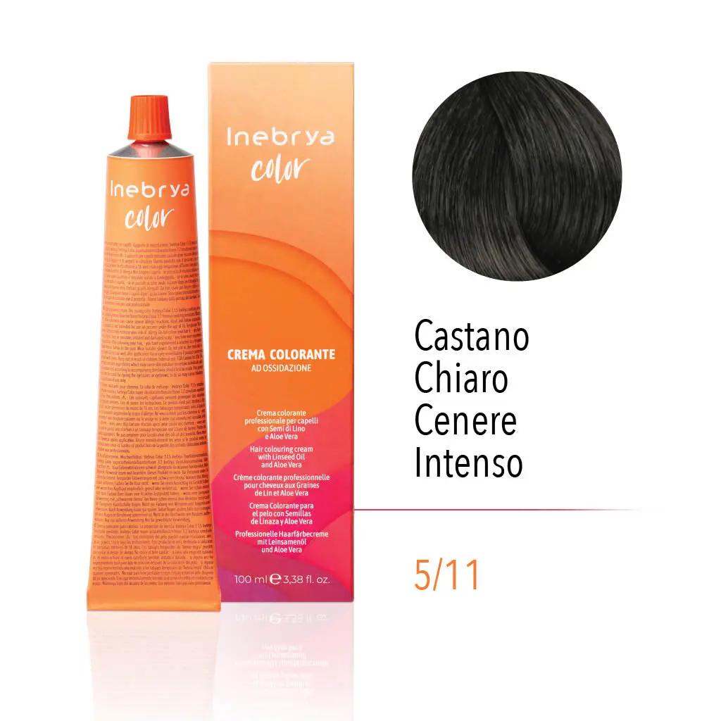 Inebrya Color – 5/11 Castano Chiaro Cenere Intenso- 100 ml