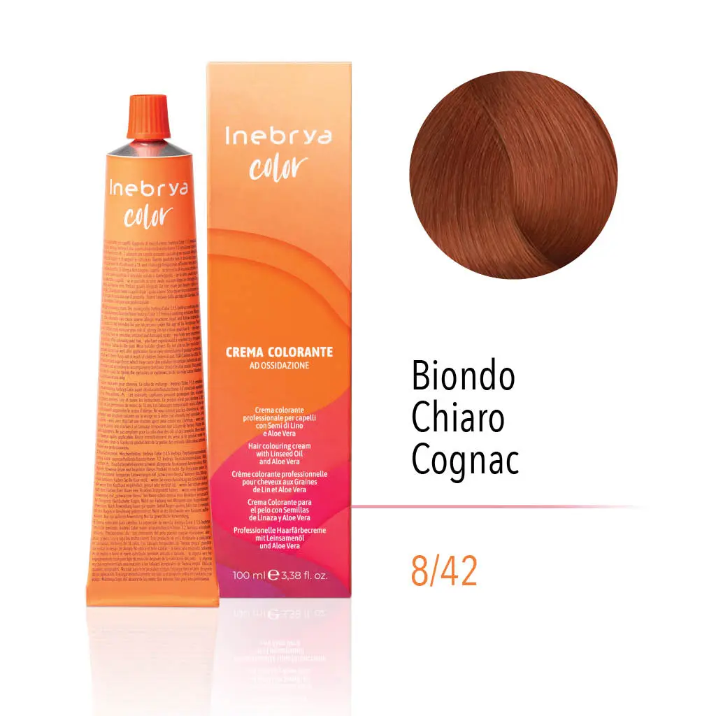 Inebrya Color – 8/42 Biondo Chiaro Cognac – 100 ml